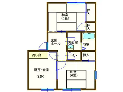 ラフォーレ常見3(2DK/2階)の間取り写真