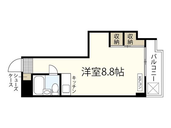 クレスト草津(ワンルーム/2階)の間取り写真