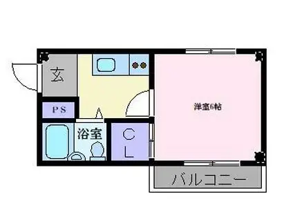 とのき第1ビル(1K/2階)の間取り写真