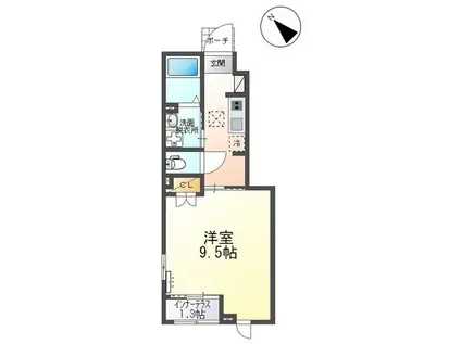 シェルル泉(1K/1階)の間取り写真