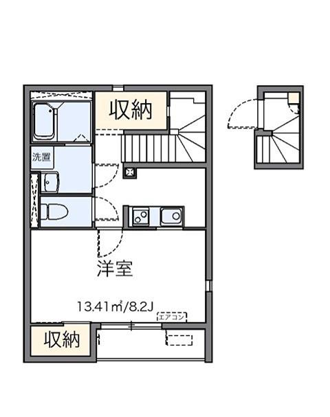 レオネクストサンフラワーⅢ(1K/2階)の間取り写真