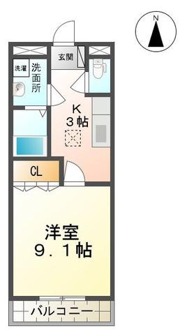 コンフォース吉原(1K/1階)の間取り写真