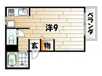 コーポR&M(ワンルーム/2階)の間取り写真