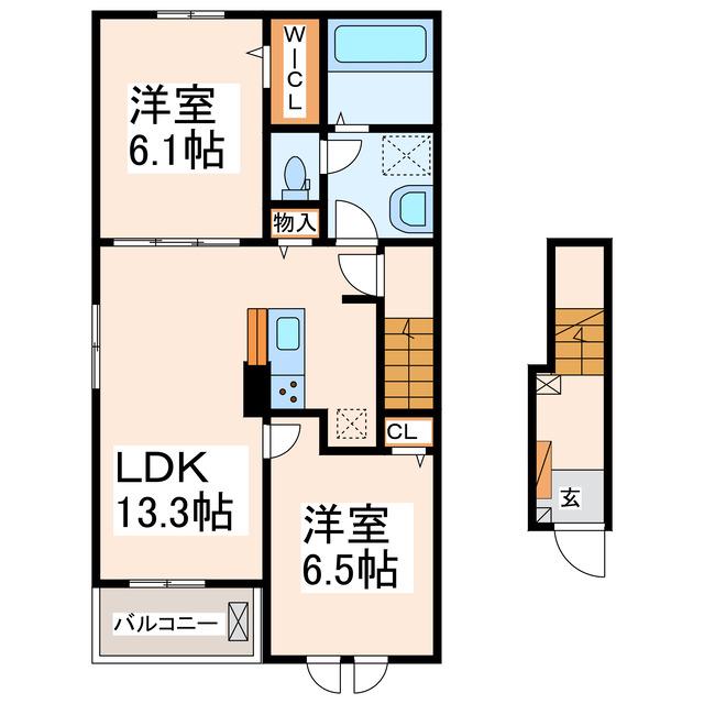 ピュアステージII(2LDK/2階)の間取り写真