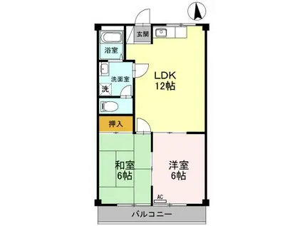 アリエッタ(2LDK/2階)の間取り写真