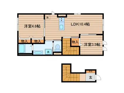 ルナ・ピエーナII(2LDK/2階)の間取り写真