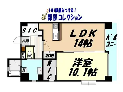 BAY SIDE ASANO(1LDK/6階)の間取り写真