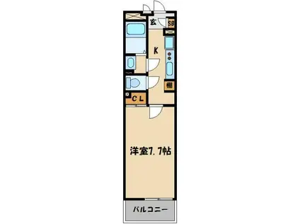 レオネクストハロー北浦和(1K/4階)の間取り写真