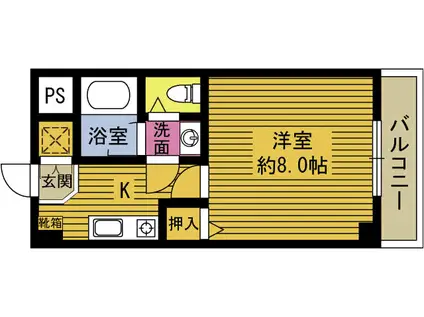 エンブレム顕徳(1K/2階)の間取り写真