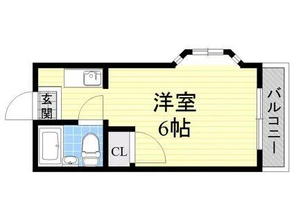 コーニッシュアビコⅡ(ワンルーム/2階)の間取り写真