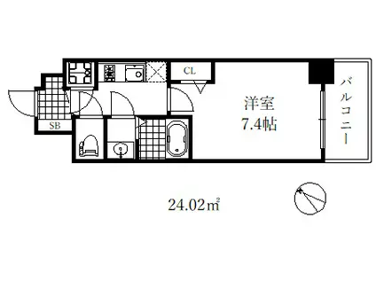 アドバンス神戸セラフィム(1K/11階)の間取り写真