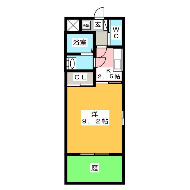プレシャス(1K/1階)の間取り写真