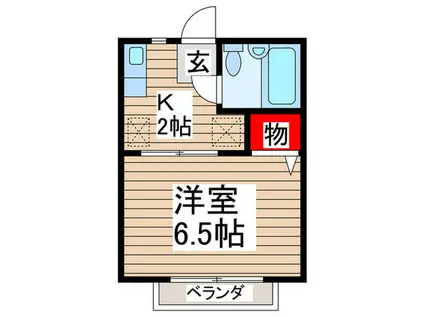 永田ハイツ(1K/2階)の間取り写真