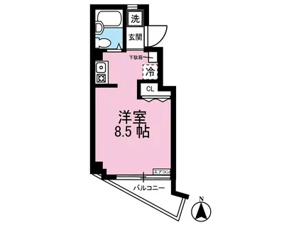 レジデンス大口通(ワンルーム/5階)の間取り写真