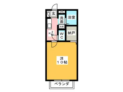 ＪＲ東海道本線 清水駅(静岡) 徒歩38分 2階建 築17年(1K/2階)の間取り写真