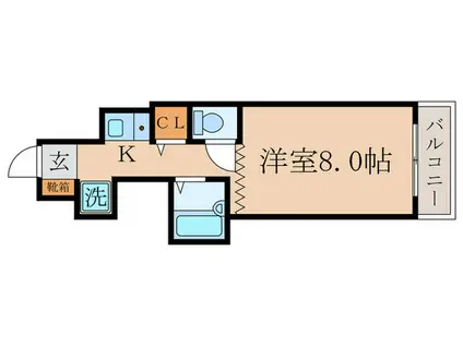 ドミール桃山(1K/2階)の間取り写真