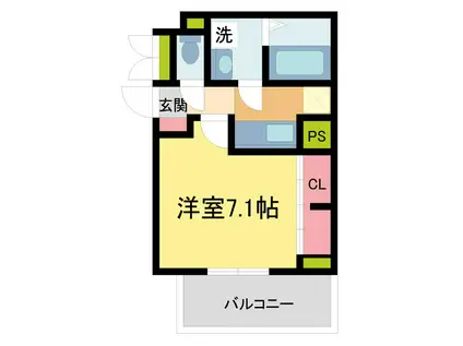 エクラ宝塚(1K/3階)の間取り写真