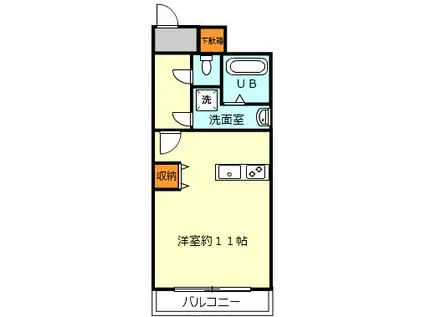 ミハマレジデンス枚方(ワンルーム/6階)の間取り写真