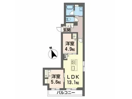 リオリエント岐阜STA(2LDK/3階)の間取り写真