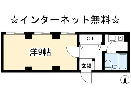 上賀茂松柏(1K/4階)の間取り写真