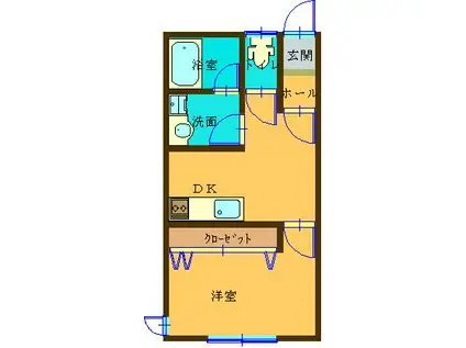 ルーチェ福住(1K/2階)の間取り写真