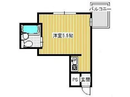 ロータリーマンション永和(ワンルーム/7階)の間取り写真