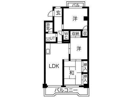 第2全並ビル(3LDK/3階)の間取り写真