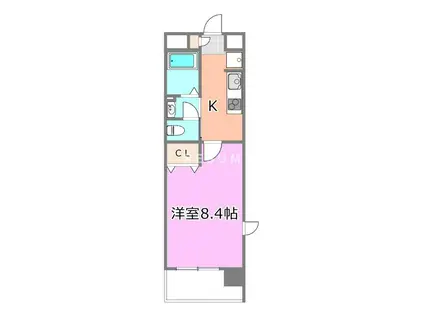 新千葉小川マンション(1K/4階)の間取り写真