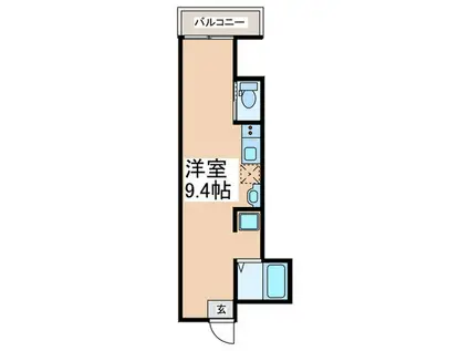MQUARTO江田(ワンルーム/1階)の間取り写真