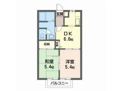グリーンフィールド成出G(1LDK/1階)の間取り写真