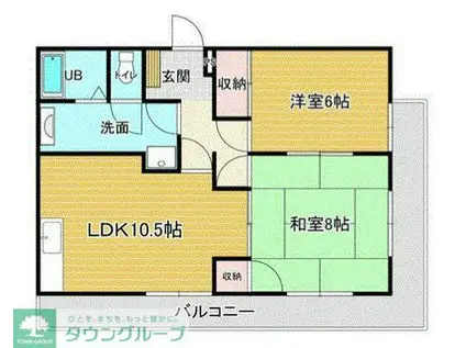 プランドール・ピア(2LDK/3階)の間取り写真