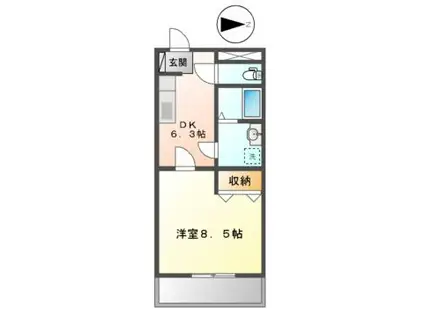 タケダビルII(1DK/4階)の間取り写真