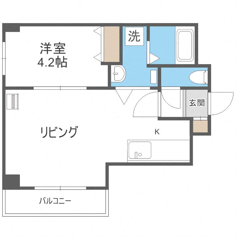 サンシャイン1-9(1LDK/3階)の間取り写真