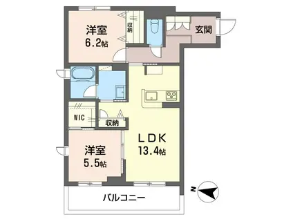 フォルティガーレ(2LDK/1階)の間取り写真