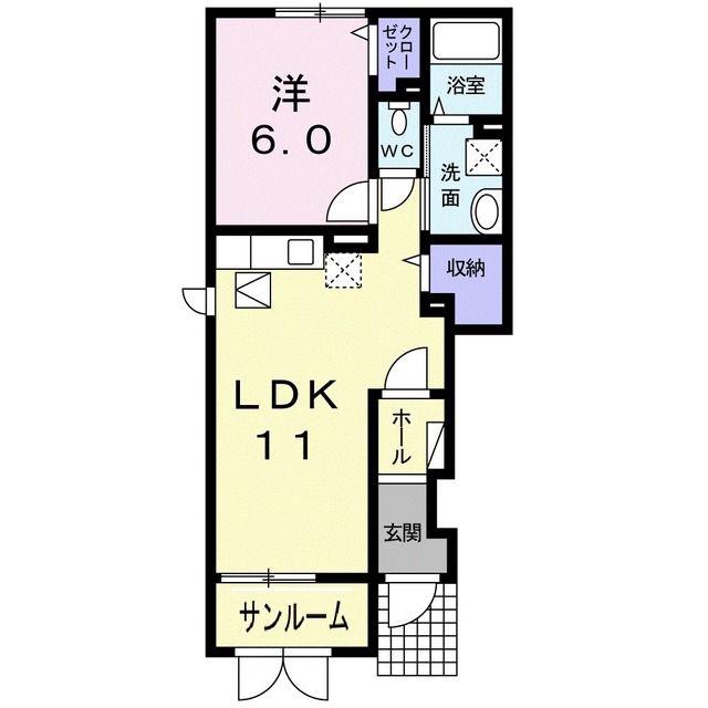 メゾン ポライトリー(1LDK/1階)の間取り写真