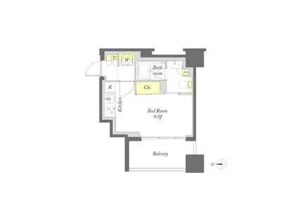 プライムメゾン錦糸町(ワンルーム/6階)の間取り写真