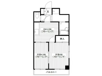 グリーンフォレスト蔵前(2DK/9階)の間取り写真