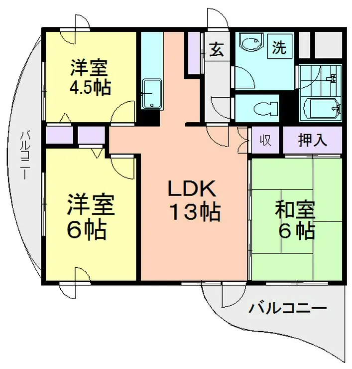 グラントルム弐番館 8階階 間取り