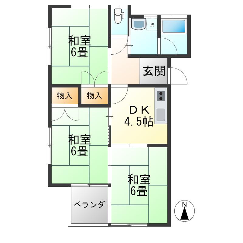 メゾンクロダ(3DK/2階)の間取り写真