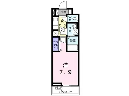 ラ ラ トマート A(1K/1階)の間取り写真