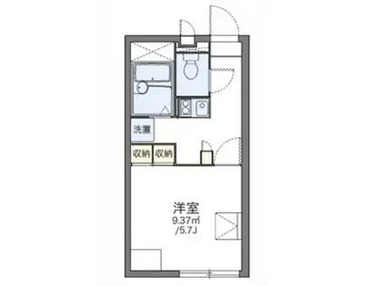 レオパレスパル北方I(1K/2階)の間取り写真