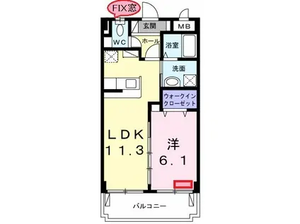 レジデンシアガウディ(1LDK/5階)の間取り写真