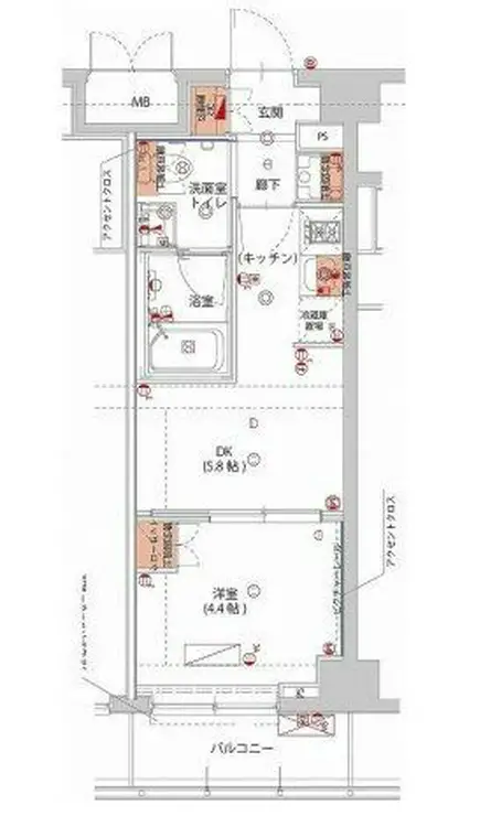 ハーモニーレジデンス神楽坂ヒルズsecond 4階階 間取り