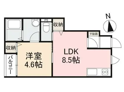 ルミエール元山I(1LDK/1階)の間取り写真