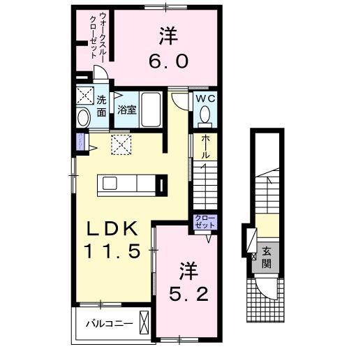ＪＲ福知山線 石生駅 徒歩18分 2階建 築7年(2LDK/2階)の間取り写真