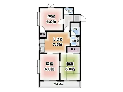 メゾンド栄 I(3DK/3階)の間取り写真