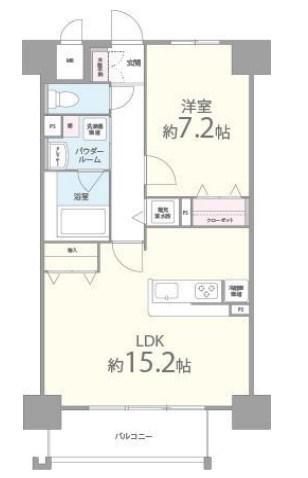 パレーブランシェ(1LDK/6階)の間取り写真