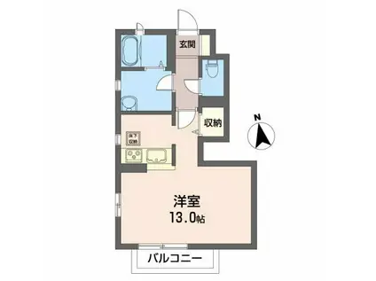 光ハイツ(ワンルーム/1階)の間取り写真