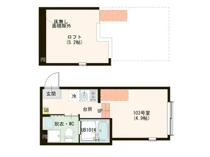 ハーモニーテラス東四つ木VII(ワンルーム/1階)の間取り写真