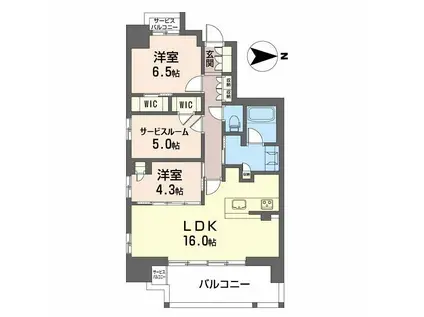 クレヴィア池田(2SLDK/11階)の間取り写真